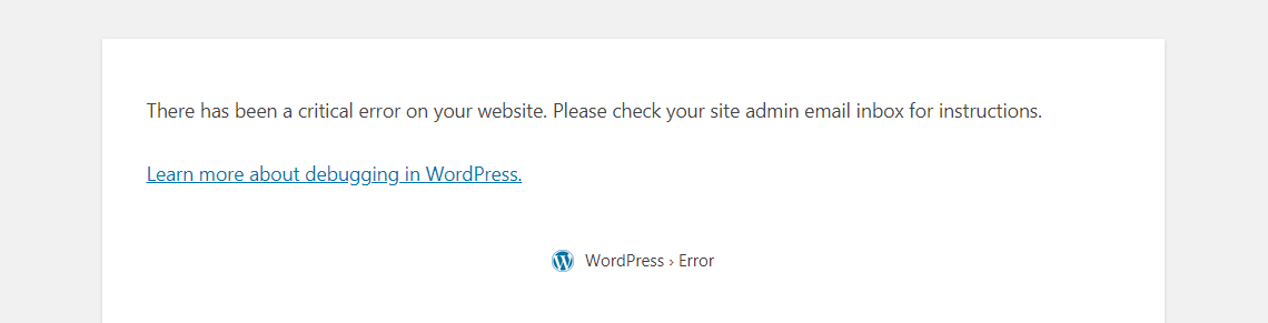 fatal error on website